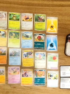 Pokémon box and 20 cards used