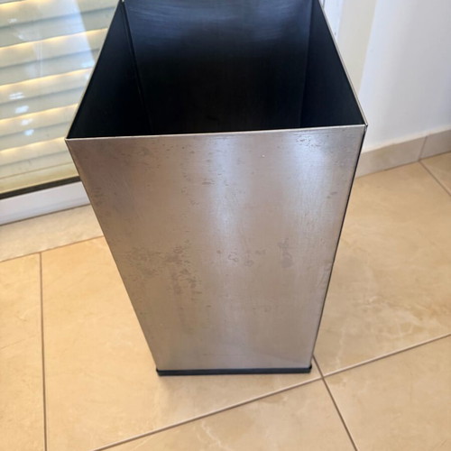 Square open trash bin inox satin finish 40LT used