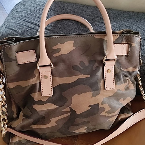 Michael Kors Hamilton Camouflage leather shoulder bag used, large