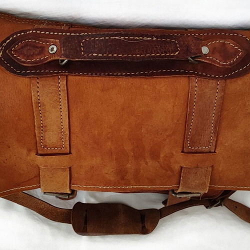 Leather vintage shoulder bag handmade unisex like new