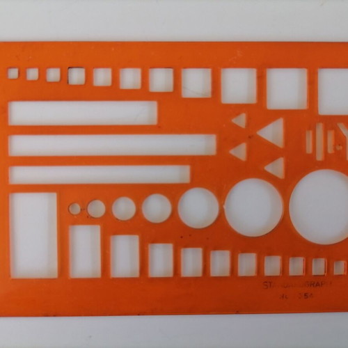 Stencil of geometric shapes used, Standardgraph No 8354