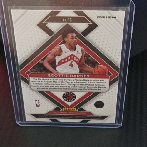 2021 Panini Prizm Emergent #13 Scottie Barnes Green Wave RC card like new