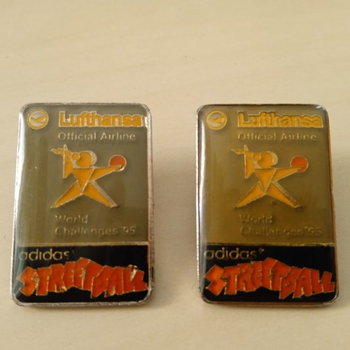 Lufthansa adidas streetball world challenges '95 pins used, set of 2