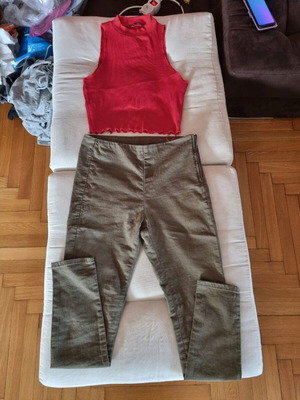 Women's clothing set like new, slim fit pants, size medium
