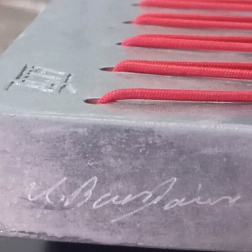Sculpture used aluminum and red rubber for ANT1 TV station