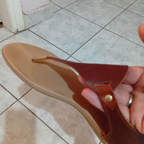 Klimatsakis leather sandals size 36, brown, Greek made