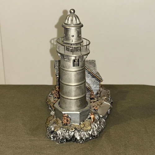 Vintage metal lighthouse decorative miniature with hidden compartment, like new