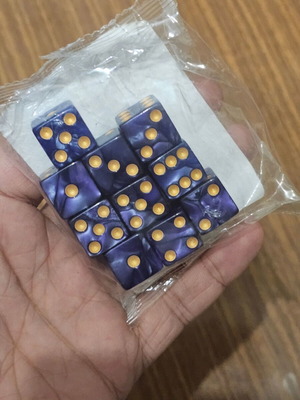 Dice pack of ten new, dark purple iridescent