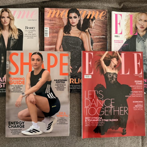 Elle, Madame Figaro & Shape magazines, set of 5