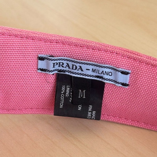 Prada pink visor hat with transparent shield like new, size M