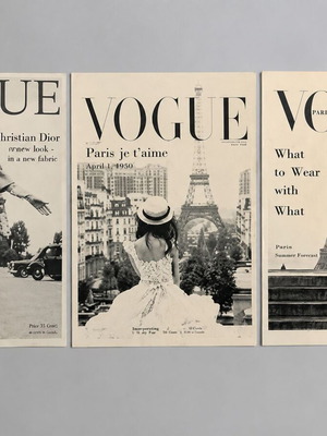 Vogue Paris postcard set, retro style, like new, pack of 3