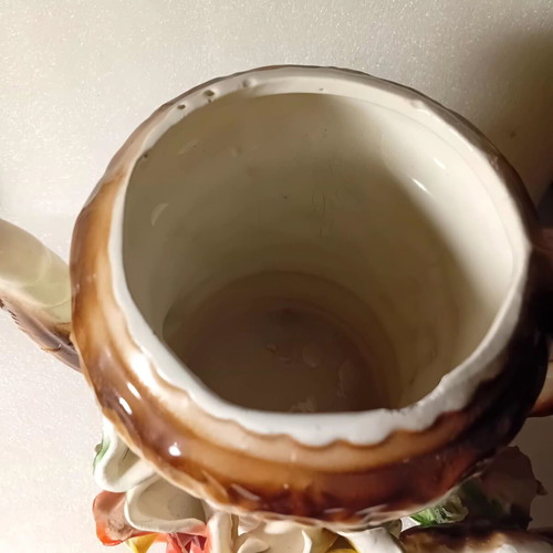 Old decorative faience jug, 30cm