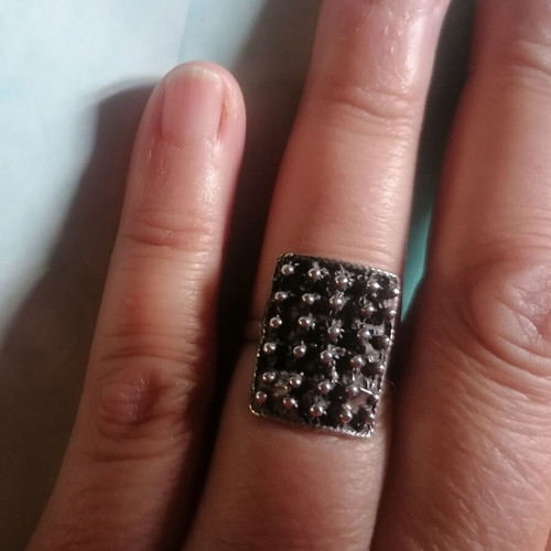 Silver 925 retro ring with spikes new no 55