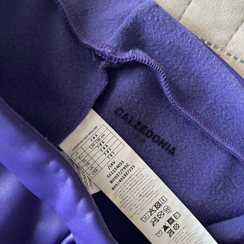 Calzedonia thermal leather-effect leggings for girls size 7-8 like new purple
