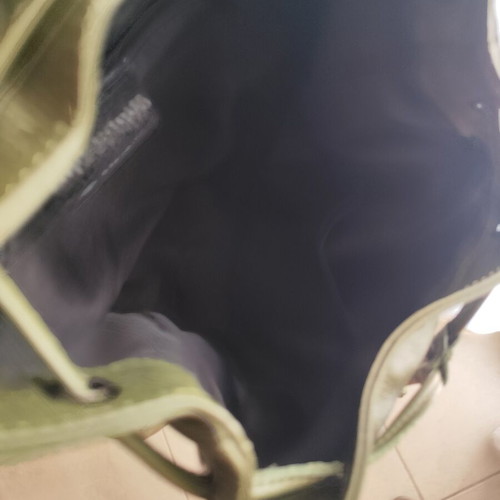 Italian medium leather backpack, soft green leather