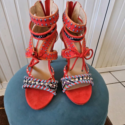 Exte sandals like new, coral color, size 38, genuine leather