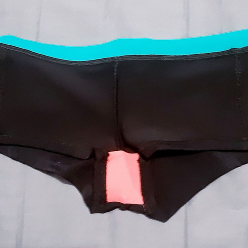 Tribord women's swimwear midium black and turquoise boxer bikini new