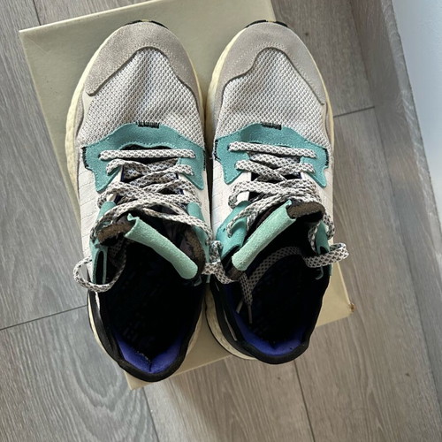 Adidas Nite Jogger used sneakers size 43 white turquoise