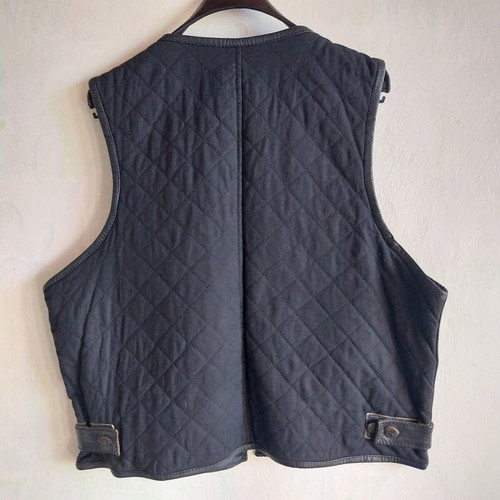 Vintage men's leather vest used, black and brown