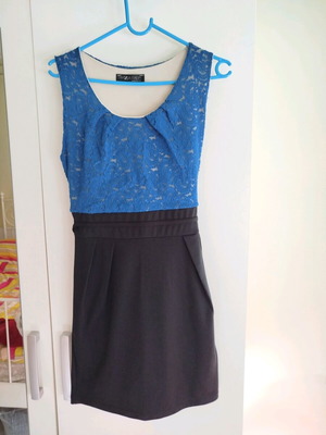 Mini dress like new, size M, black and blue
