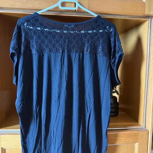 Black blouse new with studs, elastic