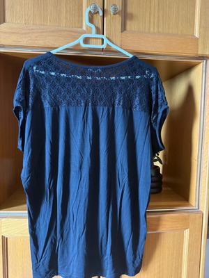 Black blouse new with studs, elastic