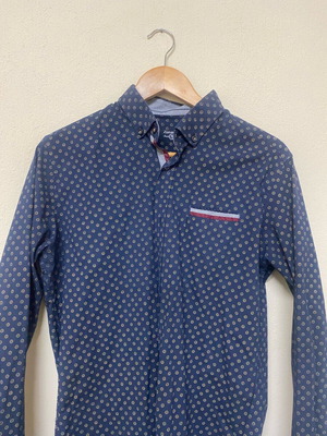 Zen And Zen men's shirt used, blue, size L with unique pattern
