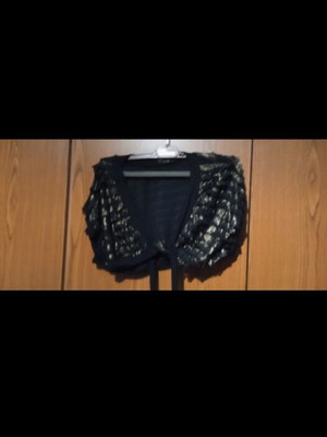 Makis Tselios bolero and jeans set like new, black and blue