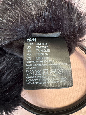 H&M earmuffs like new, black
