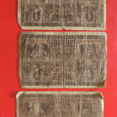 German 20 Mark banknotes used, set of 3 from 1918 Berlin