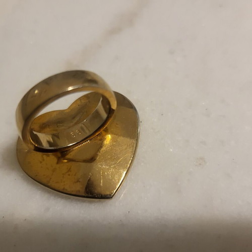 Heart ring used with facets, size 54-55