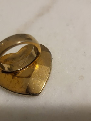 Heart ring used with facets, size 54-55