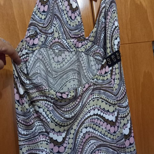 Lynne halter dress with bust chain details like new, multicolor