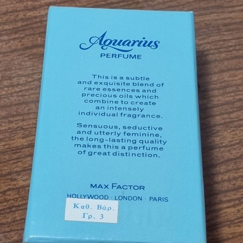 Max Factor Aquarius vintage perfume new in box full bottle