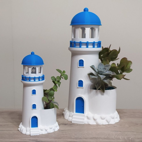 Large Cycladic Lighthouse 3D Printed Decorative Planter New