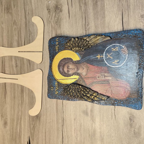 Icon Art Archangel Michael Handmade Religious Decoration