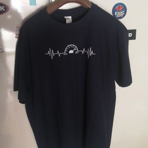Men's T-shirt navy blue 2XL cotton new with decibel graphic