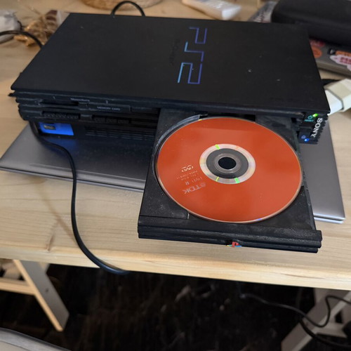 PlayStation 2 with HDMI adaptor used, chipmodded