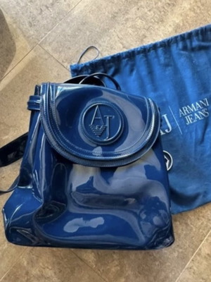 Armani Jeans blue shoulder bag used, large capacity