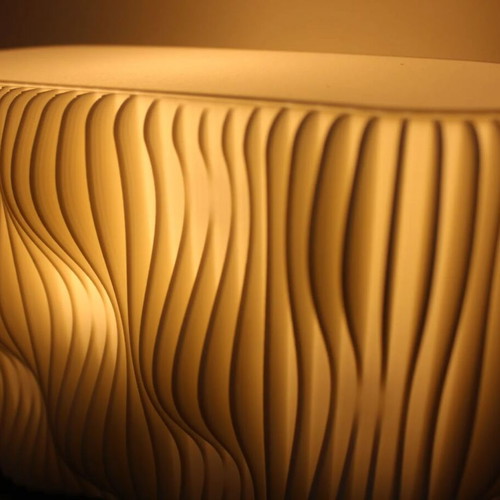 Lamp Wave Lines new modern 3D printed table lamp