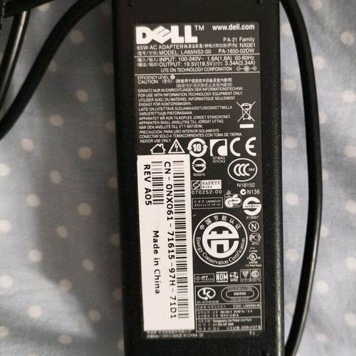 Dell charger 65W model LA65NS2 like new