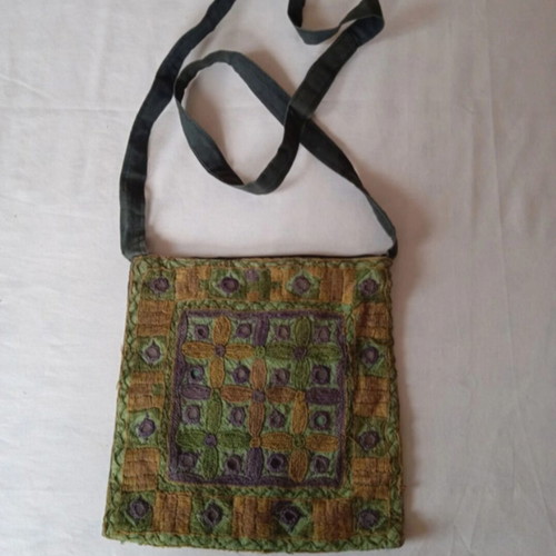 Patchwork Shoulder Bag like new, handmade with mirrors