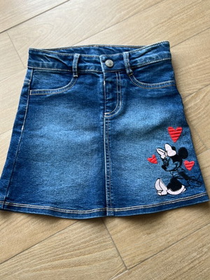 Denim skirt for girls with Minnie like new, blue, size 116 cm