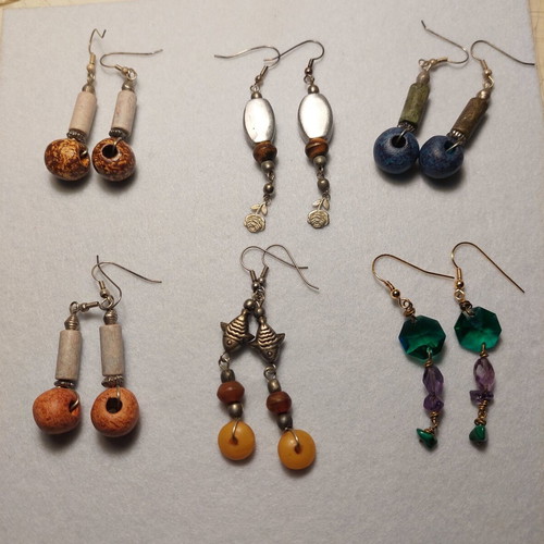 Handmade earrings set of 6, new