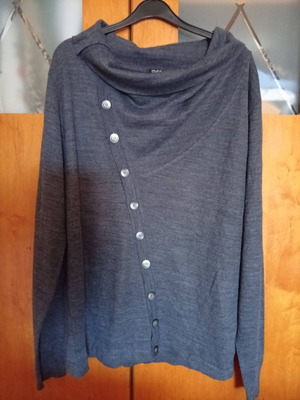 Vintage DORO'S Men's Cardigan Y2K Asymmetric Charcoal Gray Like New
