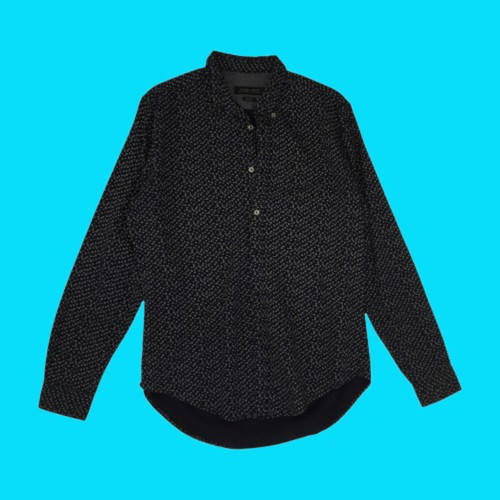 Zara navy blue long-sleeve cotton shirt size L like new
