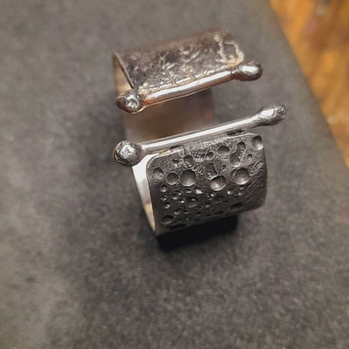 Handmade silver ring 925 silver with engraved decoration new