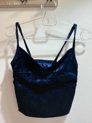 Velvet crop top like new, blue