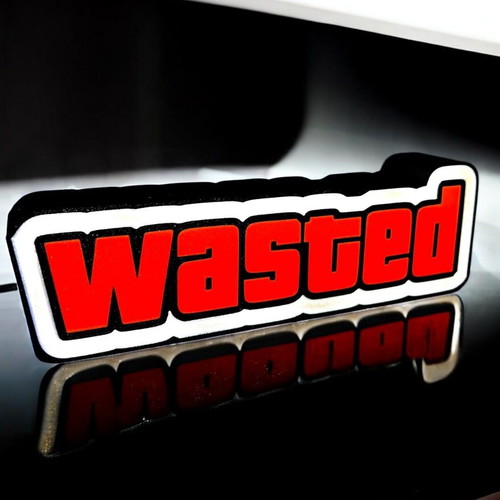 Grand Theft Auto WASTED LED lamp new, collectible item