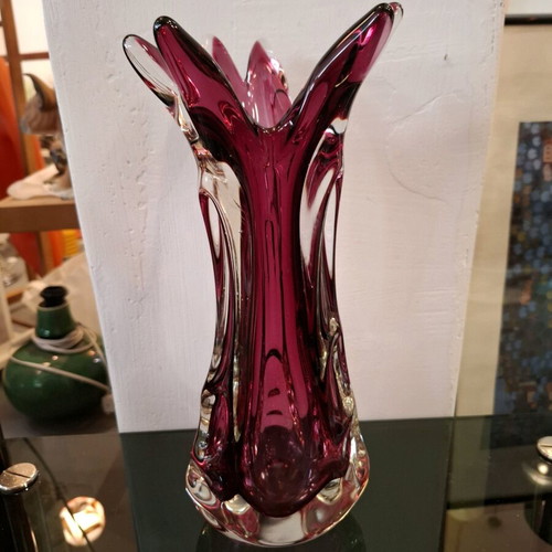 Vintage Murano glass vase like new, 70s